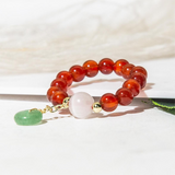 Natural crystal rings Amethyst Tourmaline Moon Stone Carnelian